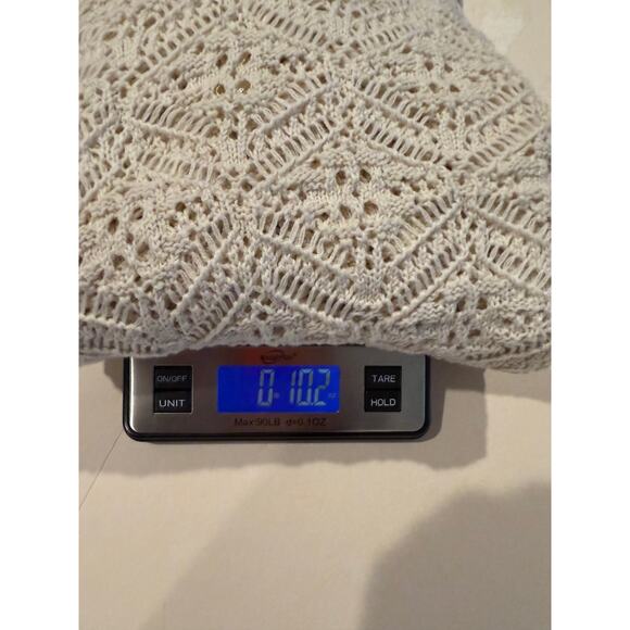 Freshman 1996 Crochet Knit Sweater M Coastal Grandma Boho Chic Cotton Blend - Picture 8 of 8